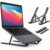 Suporte Portátil para Notebook e Tablet em Alumínio Dobrável Altura Ajustável 6 Níveis Base Estável até 20kg Compatível com MacBook, Dell, Lenovo 10” a 17”