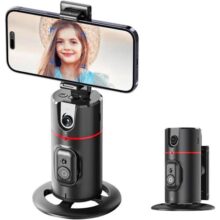 Suporte Telefone com Rastreamento Automático Rosto, Sem Necessidade Aplicativo, Rotação de 360°, Tripé de Rastreamento Telefone Para Câmera Inteligente Transmissão Vídeo Gimbal Estabilizador Smartphone