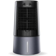 Symphony Climatizador de ar de torre pessoal Duet para casa e escritório com colmeia, soprador potente, rotação automática e baixo consumo de energia (6L, cinza)