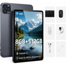 Tablet A8 10.1″ Android 12, 8GB RAM 512GB ROM, 10000mAh, Câmera Dupla, Wi-Fi – Kit com Teclado, Mouse e Stylus