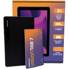 Tablet Positivo Vision TAB 7 3GB RAM 128GB Octa-Core Android 14 Go Wi-Fi – Tela 7” IPS – 3100mAh – Preto