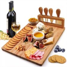 Tabua Queijos E Frios + Kit Espátulas 04 Peças