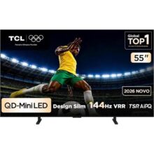 Tcl Premium 4k Qd-mini Led Tv 55″ A400m Google Tv, 144 Hz Vrr, Tela Hva, Processador Aipq Pro.