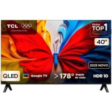 TCL, Smart TV, 40 Polegadas, HD QLED, WiFi, Bluetooth, Google TV, 2 HDMI, HDR10, Dolby Audio, 40S5K