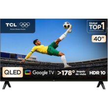 TCL, Smart TV, 40 Polegadas, HD QLED, WiFi, Bluetooth, Google TV, 2 HDMI, HDR10, Dolby Audio, 40S5K