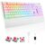 Teclado Mecânico com Iluminação LED RGB, Layout ANBT 2, Apoio de Pulso Magnético Removível, Teclado que Suporta Hot-swap de Soquetes，Switch Vermelho, Conexão USB (Branco)
