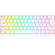Teclado Mecânico Gamer Redragon Draconic Pro RGB Branco Switch Marrom ABNT2