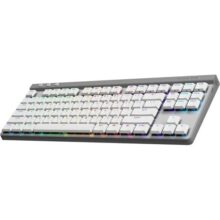 Teclado Mecânico Gamer Sem Fio Logitech G515 com Design TKL,Tecnologia LIGHTSPEED, RGB LIGHTSYNC, Conexão USB ou Bluetooth, Switch GL Brown Tactile e Bateria Recarregável – Branco