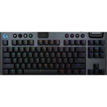 Teclado Mecânico Gamer Sem Fio Logitech G915 X LIGHTSPEED com Design TKL,RGB LIGHTSYNC, USB ou Bluetooth, Teclas Programáveis, Switch de Perfil Baixo GL Tactile e Bateria Recarregável – Preto