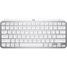 Teclado sem fio Logitech MX Keys Mini com Iluminação Inteligente, Conexão USB ou Bluetooth Easy-Switch para até 3 dispositivos e Bateria Recarregável – Cinza Claro