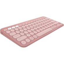 Teclado sem fio Logitech Pebble Keys 2 K380s com Conexão Bluetooth Easy-Switch e Pilha Inclusa – Compatível com PC, Mac, Chrome OS, Android, iOS e Apple TV, Layout US – Rosa