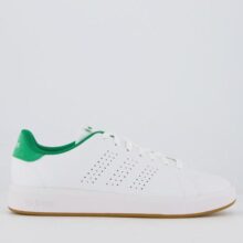 Tênis Adidas Advantage Base 2.0 Branco e Verde Escuro