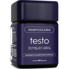 TESTO ESSENCIAL – Fórmula Exclusiva com Feno Grego + Boro + Arginina + ZMA + Vitamina B6 – Precursor da Testosterona – 60 cápsulas