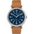 Timex Relógio Weekender com pulseira de couro marromazul