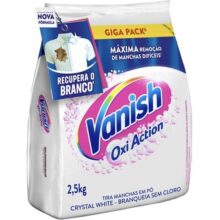 Tira Manchas Vanish em Pó Crystal White Oxi Action para roupas brancas Refil 2,5kg