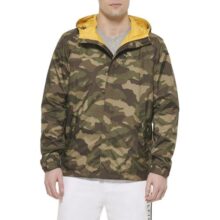 Tommy Hilfiger Jaqueta Masculina Impermeável e Respirável Com Capuz Camuflagem XXG