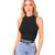 Top Cropped Feminina Gola Alta Malha Canelada