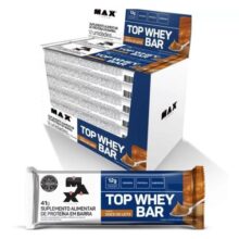 Top Whey Bar – Caixa C/12 Unidades – Max Titanium Sabor Doce de leite