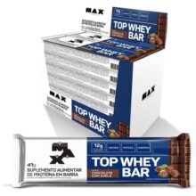 Top Whey Bar (Display 12 unid. 41g), Chocolate e Avelã, Max Titanium