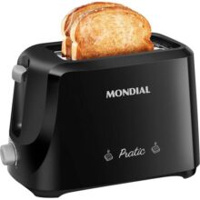 Tostador de Pães Pratic, Mondial, Preto/Prata, 700W, 110V – T-18
