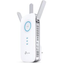 TP-Link RE450 Extensor de Rango de Repetidor WiFi de Banda Dual Universal, 3 Antenas Externas, Puerto Gigabit Ethernet, AC1750, Modo AP Compatible, Blanco
