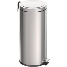 Tramontina Brazil 94538130 Lixeira com Pedal e Acabamento Polido e Balde Interno Removível, 30 L, Prata