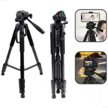 Tripé Profissional Universal Meeky Câmera Smartphone 140cm Cabeça Hidráulica Com Suporte Smartphone