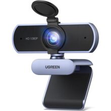 UGREEN Webcam Full HD 1080P com Microfone, Campo de Visão de 85°, Redução de Ruído, USB Plug and Play, Correção Automática de Luz, Adequada para Streaming/Conferência, Zoom/Skype/YouTube