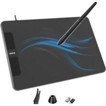 VEIKK Tablet de desenho VK640, tablet OSU de 6 x 4 polegadas com caneta sem bateria, tablet gráfico digital para Android, Windows, Mac, Chrome Linux, suporta função de inclinação, 6 teclas de atalho