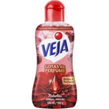 Veja Gotas de Perfume Rubelita Cereja Limpador Perfumado Concentrado 100 ml