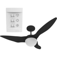 VENTILADOR DE TETO ALISEU TERRAL PRETO COM CONTROLE DE PAREDE 127V