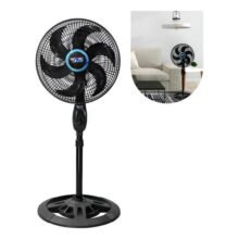 Ventilador Turbo Eco Piso Coluna Ajustável Silencioso 46.5 Cm 60hz Preto Preto Plástico 6