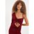 Vestido Trendyol Collection Curto Recortes Vinho