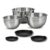 Vittak Conjunto 3 Bowls de Inox com Tampas Plásticas Utensílios de Cozinha Tamanhos Variados
