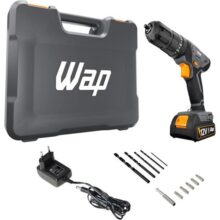 WAP Parafusadeira Furadeira de Impacto à Bateria 38″ 12V WF 12K4.2 com 18 Níveis de Torque e Kit Acessórios e Maleta