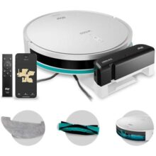 Wap Robô Aspirador De Pó Robot W1000 – Mapeamento De Tempo Real Gyro, Base De Carregamento, Passa Pano, 3 Níveis De Sucção, 5 Modos De Limpeza, Compatível Com Alexa E Google