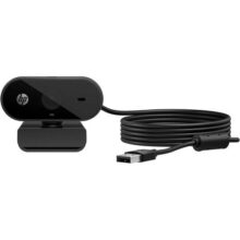 Webcam 1080p HP 320 – com Ajuste Automático de Luz, Conexão USB Plug and Play, Ângulo Largo de 66 Graus, Imagem Full HD com Microfone Integrado e Rotação 360 (53X26AAABL)