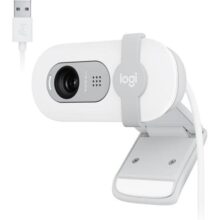 Webcam Full HD Logitech Brio 100 Com Microfone Integrado, Proteção De Privacidade, Correção Automática De Luz e Conexão USB-A – Branco