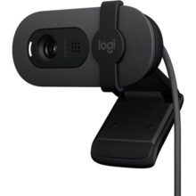 Webcam Full HD Logitech Brio 100 com Microfone Integrado, Proteção de Privacidade, Correção Automática de Luz e Conexão USB-C – Grafite