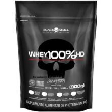 Whey 100% Hd – 900G Refil Morango, Black Skull