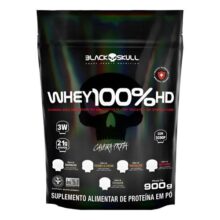 Whey 100% Hd Refil 900g Black Skull Sabor Pistache
