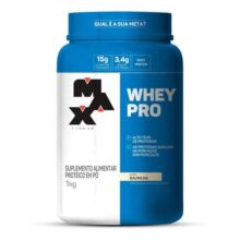 Whey Pro Baunilha Max Titanium Protein Pro Com Bcaa E Aminoácidos 1kg Sabor Baunilha