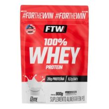 Whey Protein 100% Concentrado Refil 900g Sabor Leite – FTW