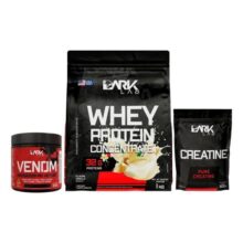 Whey Protein Baunilha 1kg + Creatina 500g + Venom 300g Sabor Frutas vermelhas