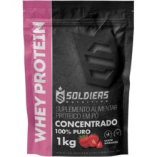 Whey Protein Concentrado 1Kg – Morango – 100% Puro Importado – Soldiers Nutrition