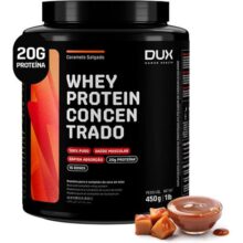 Whey Protein Concentrado Caramelo Salgado Pote 450g Contribui para o Ganho Muscular Hipertrofia Dux Human Health