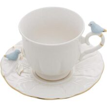 WOLFF – Conjunto 4 Xícaras De Chá De Porcelana Birds Branco 200ml