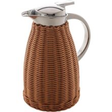 WOLFF – Garrafa Térmica Aço Inox CRattan Plástico Marrom 1,5L
