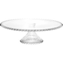 WOLFF – Prato para Bolo com Pé de Cristal 31cm x 11cm – Linha Pearl