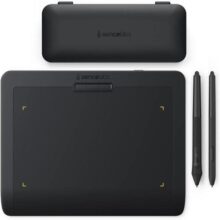 XENCELABS Tablet De Desenho Sem Fio Pequeno Com 2 Canetas Sem Bateria E Estojo, Tablet Gráfico De 9″ Para Windows/Macos/Linux Preto